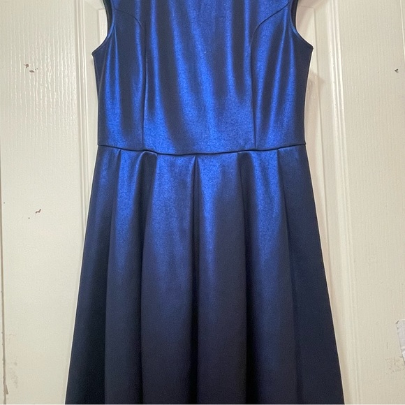 Ted baker sleeveless dress royal blue metallic size 3 - Picture 5 of 10